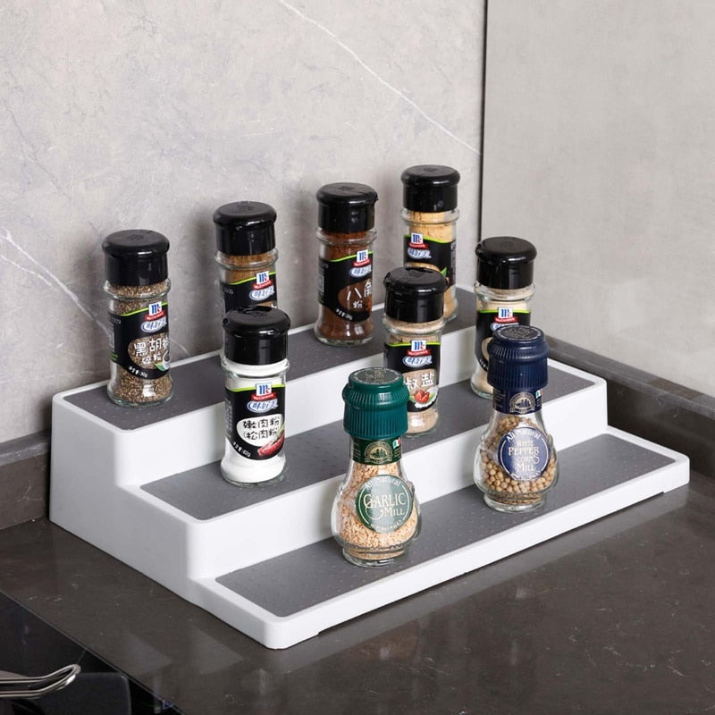 3 Tier Stair Step Design Spice Rack Shelf